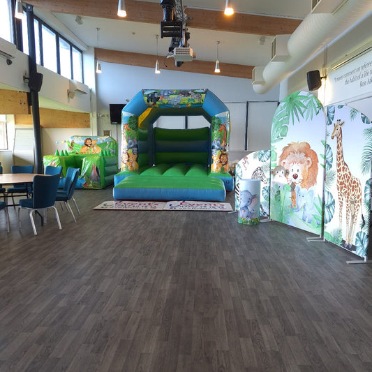 4ft, 6ft & 7ft Sail Backdrops & Plinth Package Jungle Themed