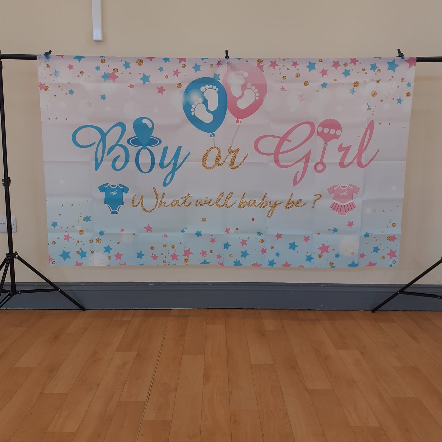 Boy or Girl ? Gender Reveal Backdrop Banner