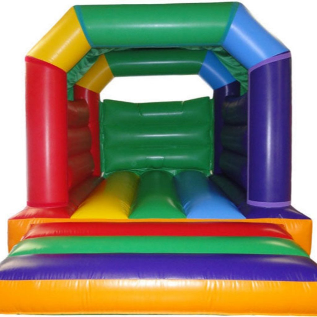 Multicoloured Rainbow Bouncy Castle Plain