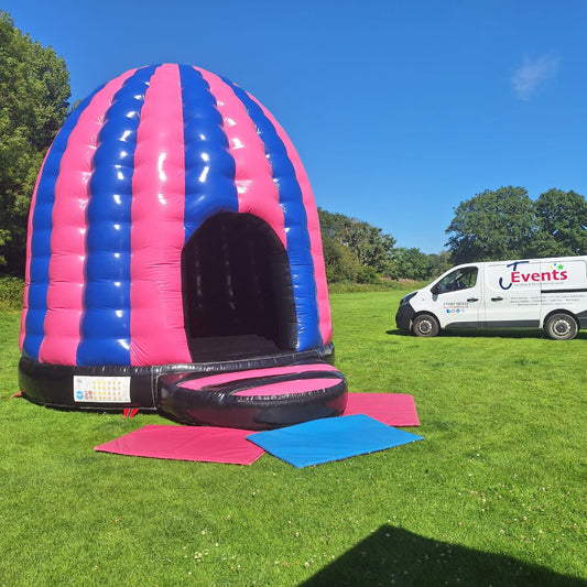 Blue & Pink Disco Dome Bouncy Castle