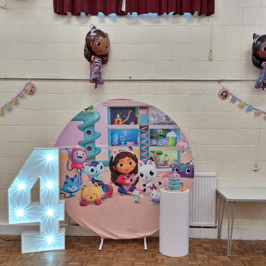 6ft Round Gabbys Dollhouse Backdrop Hoop