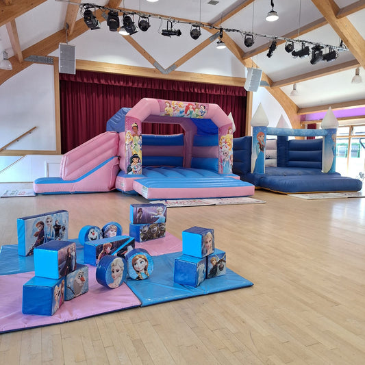 Frozen 3 Themed Bouncy Castle Blue & White