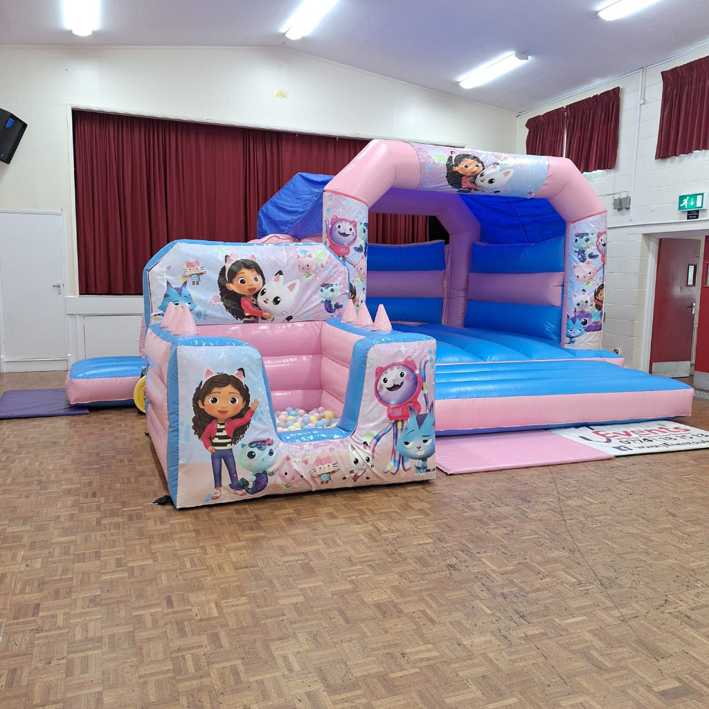 Gabbys Dollhouse Pastel Pink & Pastel Blue Bounce 'n' Slide