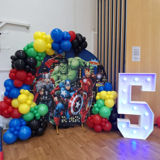 6ft Round Superhero Backdrop Hoop