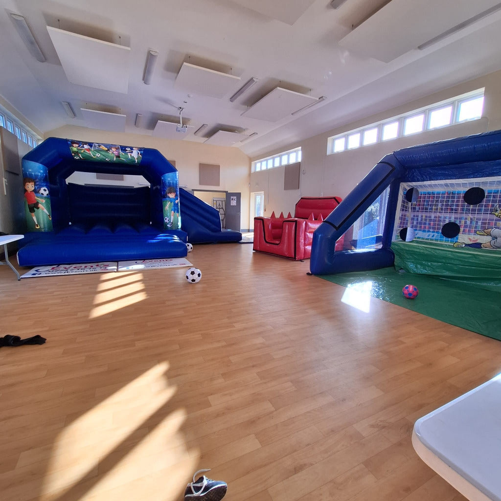 Football 2 Blue Bounce n Slide & Shoot 'n' Score Penalty Shoot-Out Inflatable Ball Pool Package