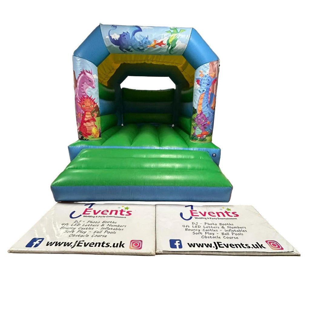 Dragons Bouncy Castle Blue & Green