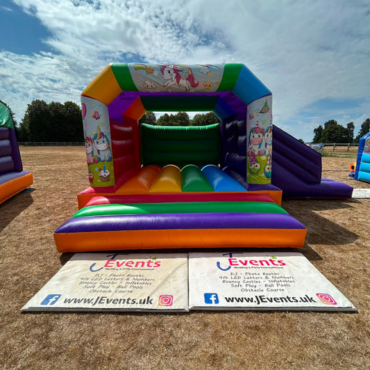 Party Time Unicorn Bounce n Slide, Ball Pool & Soft Play Package Multicoloured Rainbow