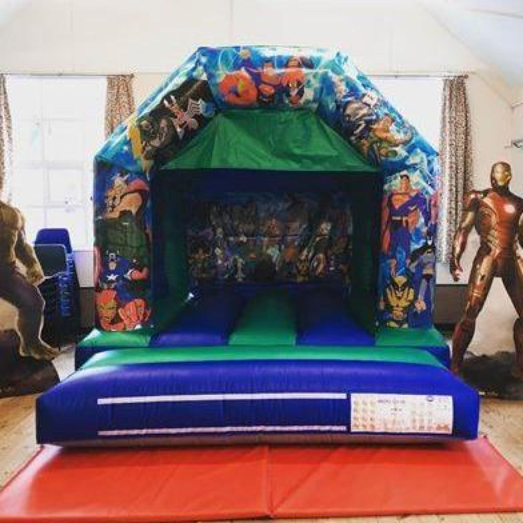 Superheros & Villains Bouncy Castle Blue & Green