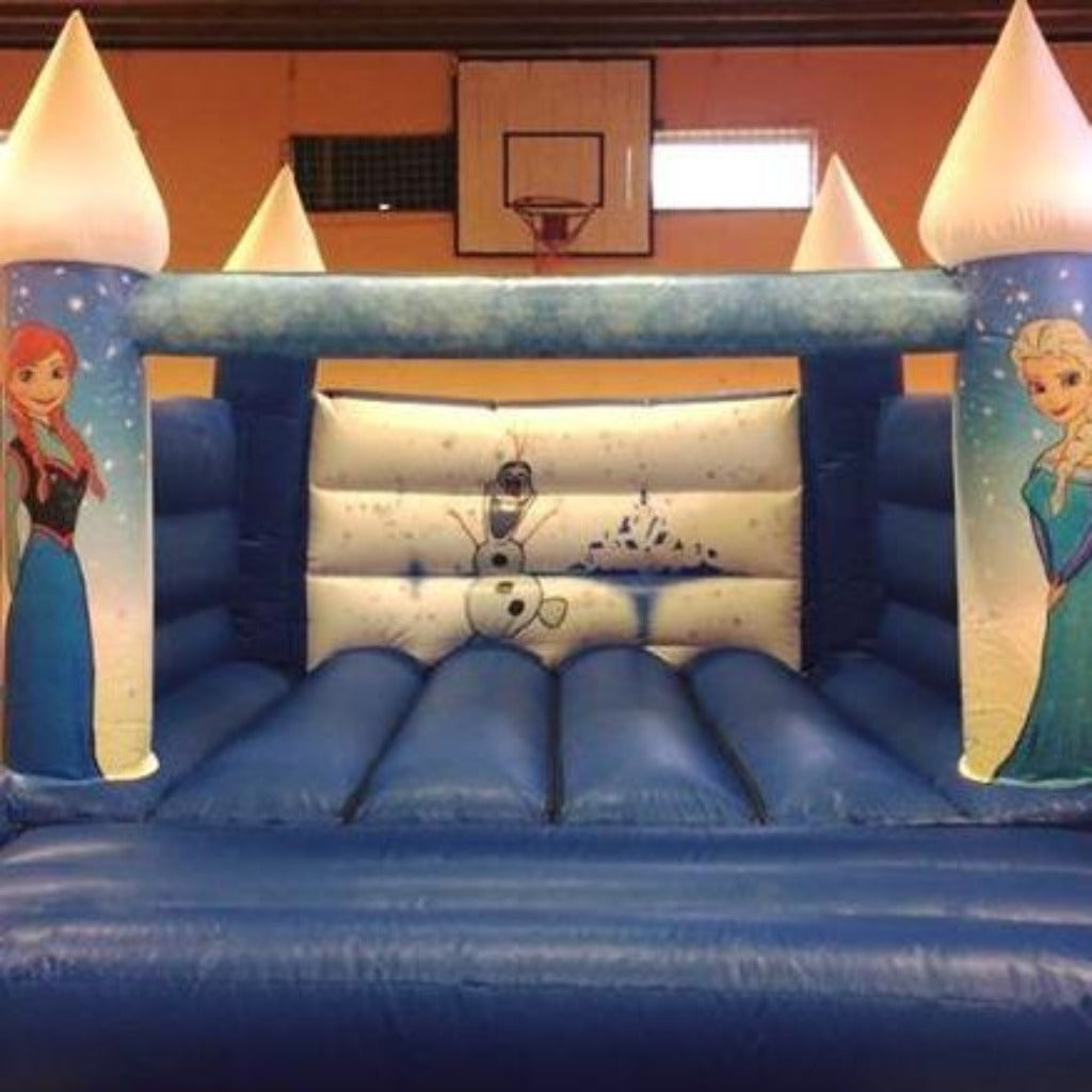 Frozen 3 Themed Bouncy Castle Blue & White