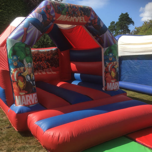Superhero Bouncy Castle Red & Blue
