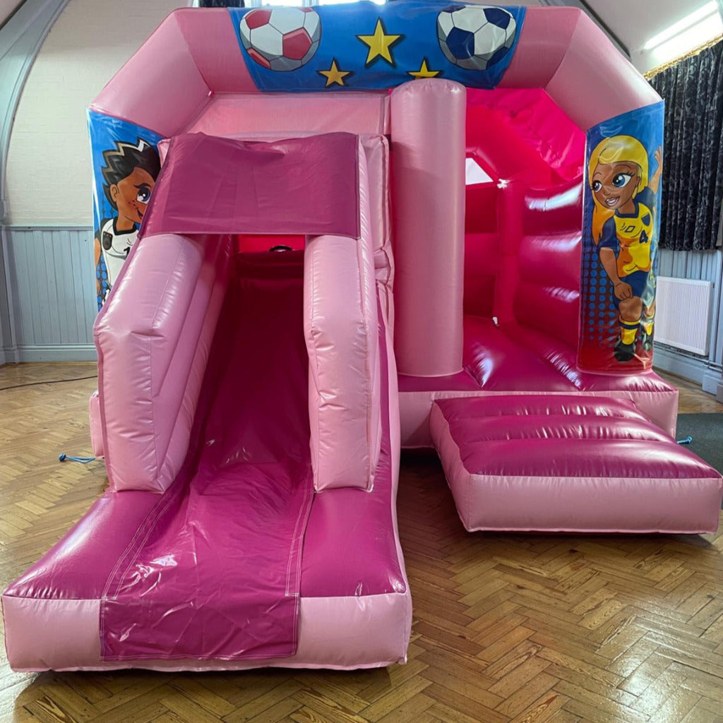 Pink Bounce 'n' Slide Football Themed