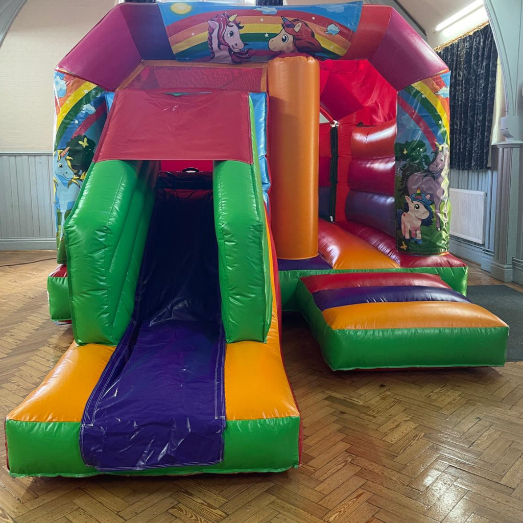 Multicoloured Bounce 'n' Slide Unicorn Themed
