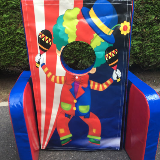 Circus ‘Face in Hole’  Peek a Boo Red & Blue