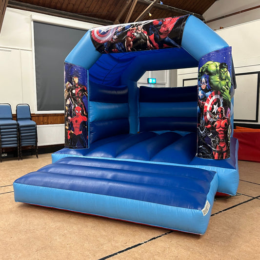 Superhero Bouncy Castle Blue & Blue