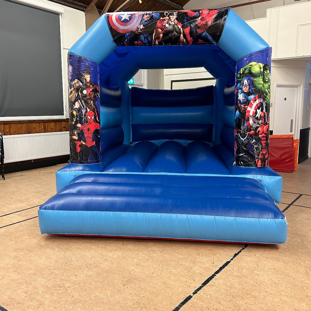 Superhero Bouncy Castle Blue & Blue