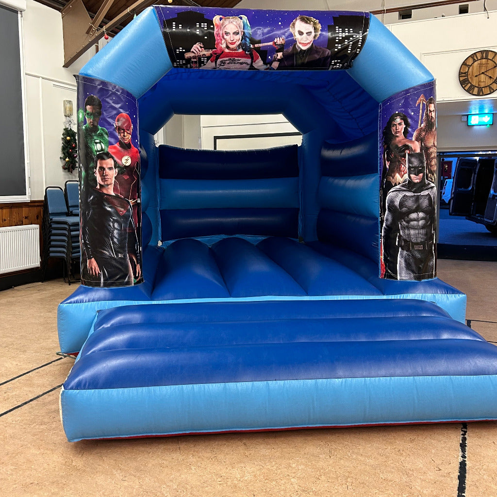 Superhero Bouncy Castle Blue & Blue