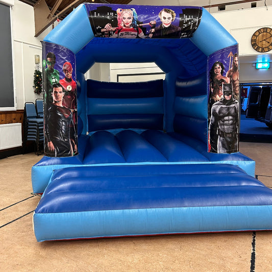 Superhero Bouncy Castle Blue & Blue