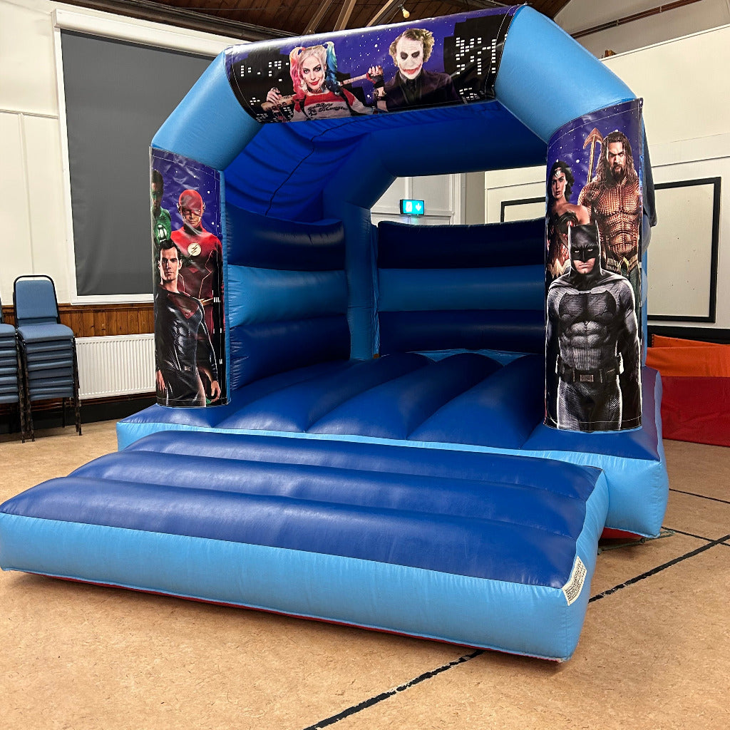 Superhero Bouncy Castle Blue & Blue