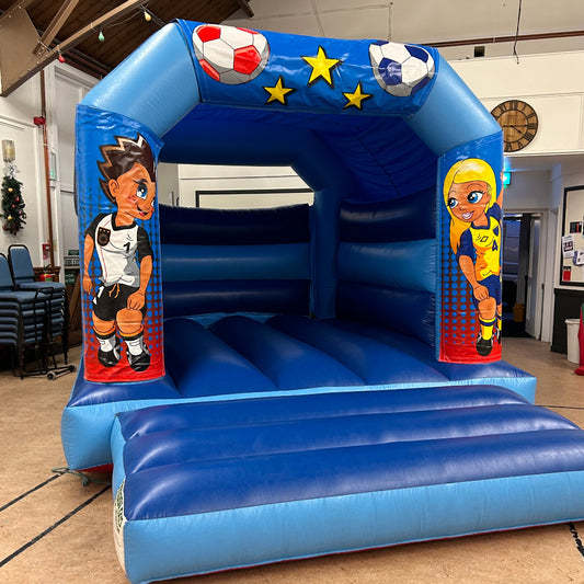 Football Bouncy Castle Blue & Blue