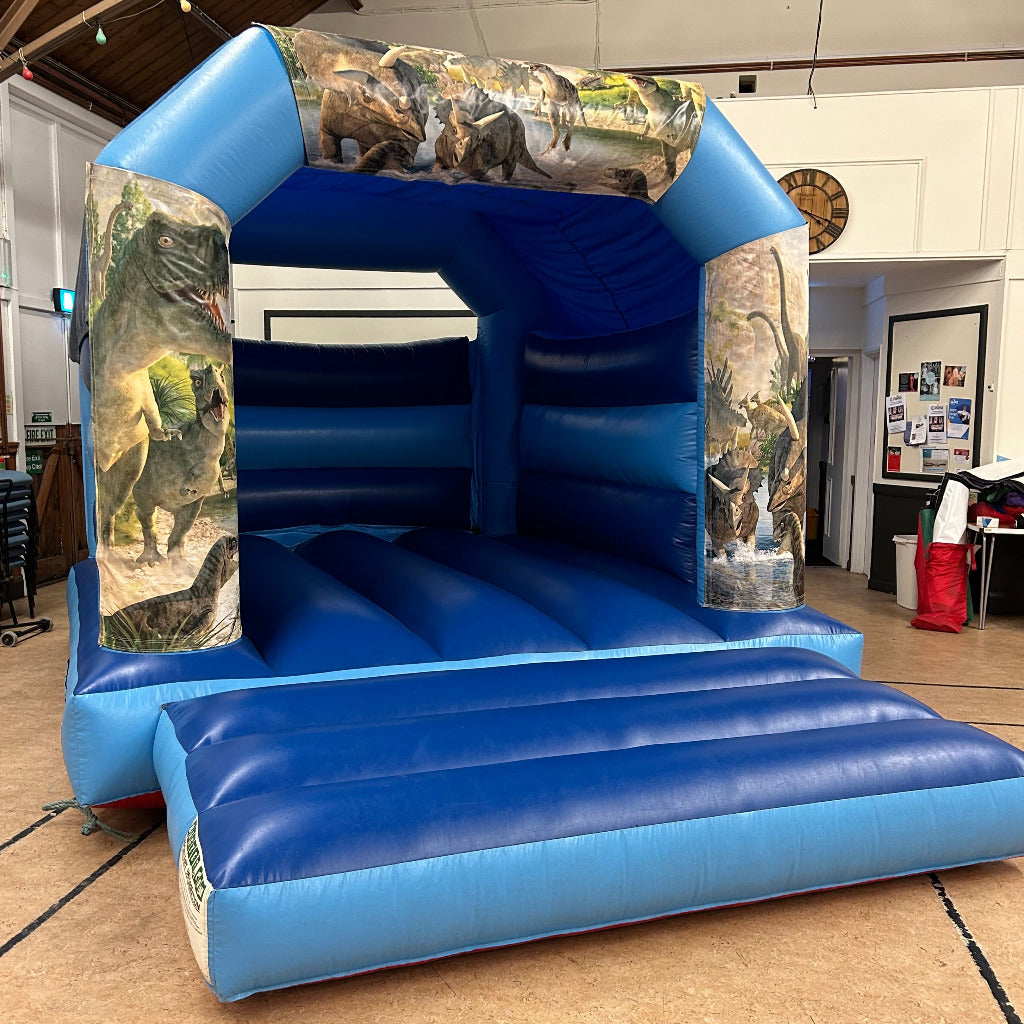 Dinosaur Bouncy Castle Blue & Blue
