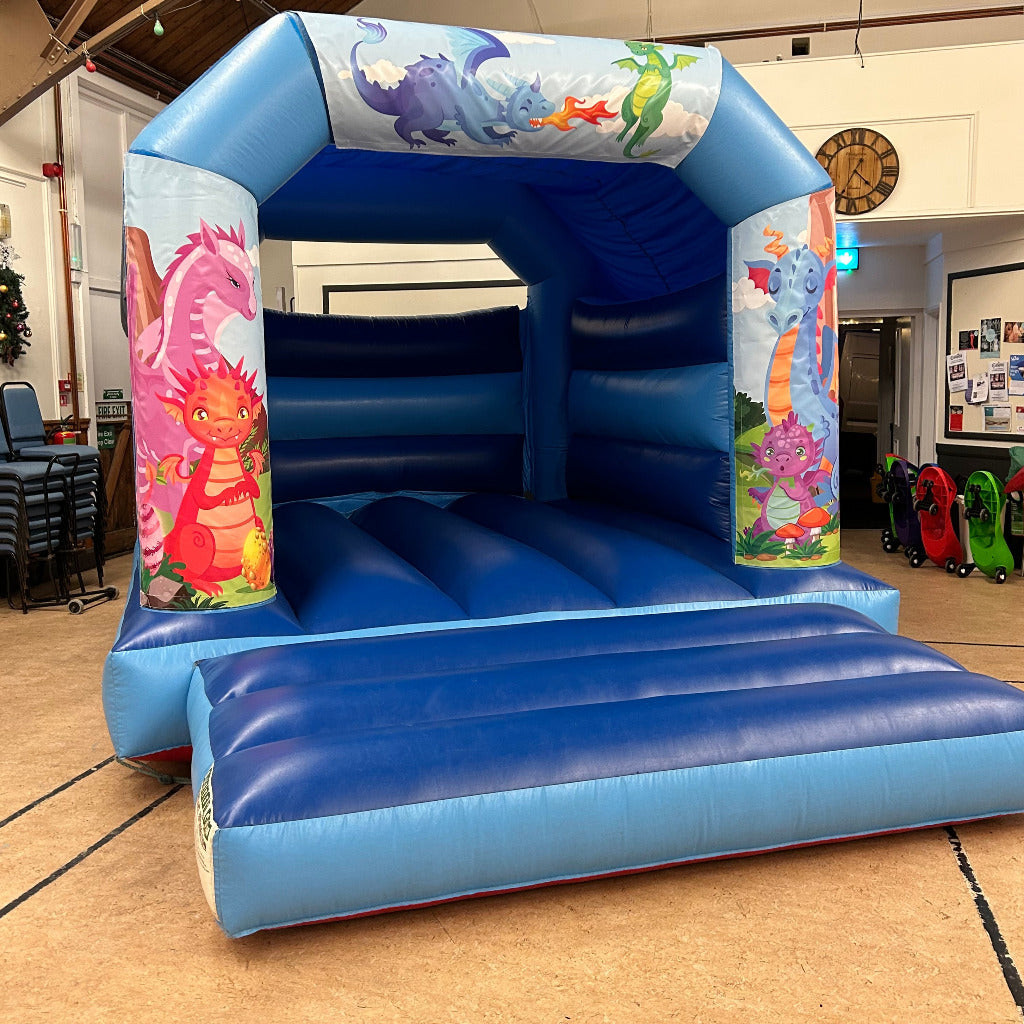 Dragons Bouncy Castle Blue & Blue