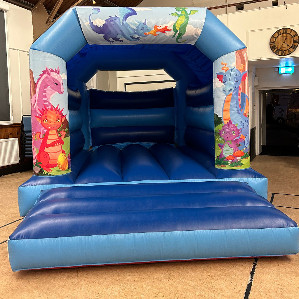Dragons Bouncy Castle Blue & Blue
