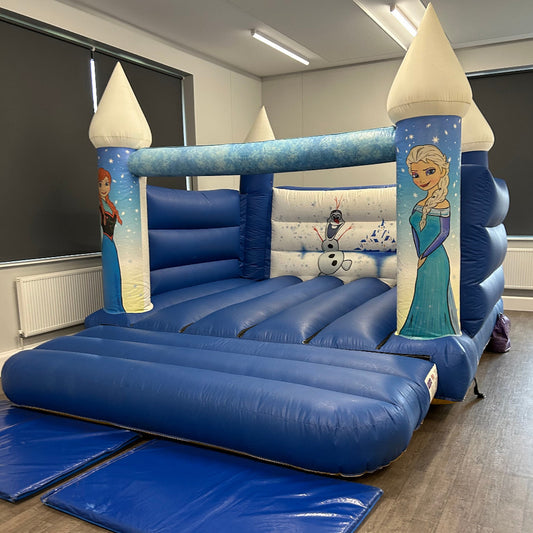 Frozen 3 Themed Bouncy Castle Blue & White