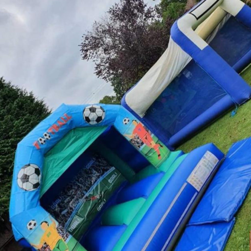 Football Bouncy Castle & Shoot 'n' Score Penalty Shoot-Out Inflatable Package