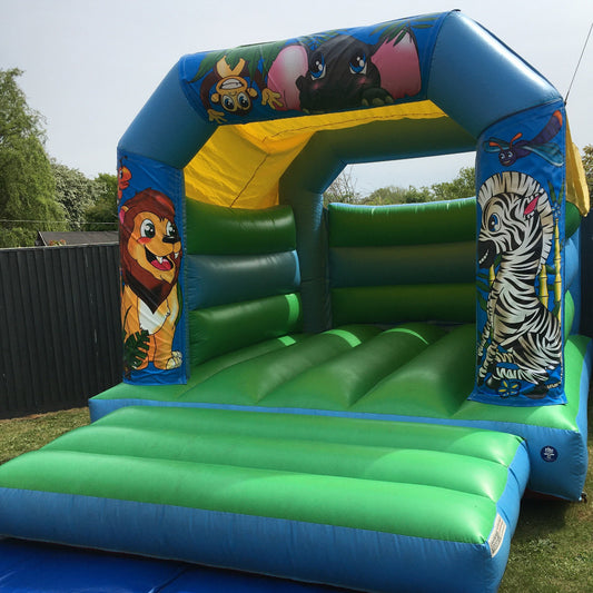 Jungle Bouncy Castle Blue & Green