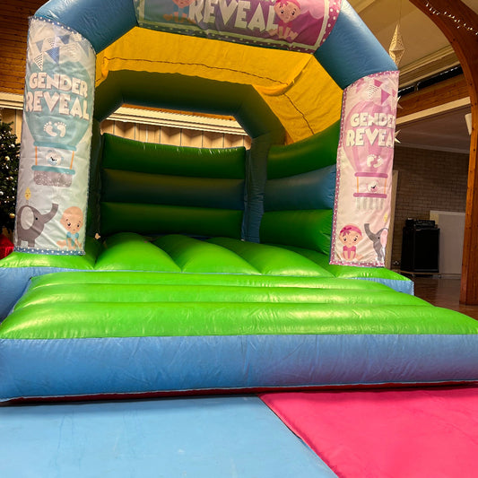 Gender Reveal Bouncy Castle Blue & Green