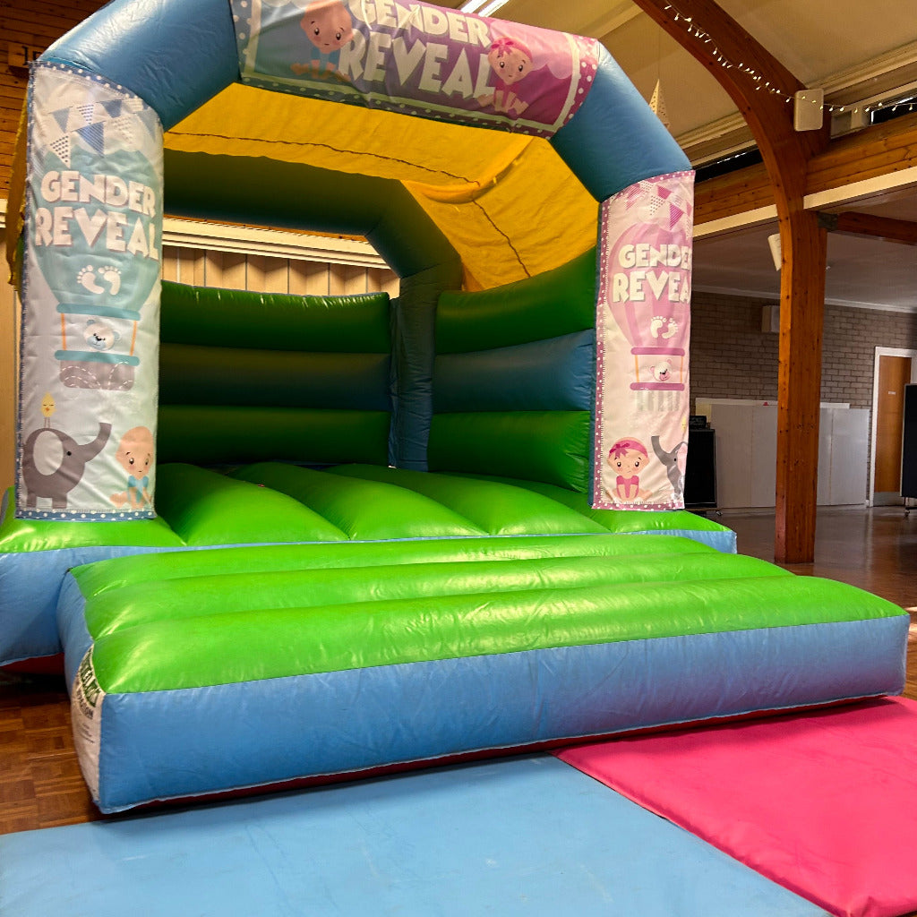 Gender Reveal Bouncy Castle Blue & Green