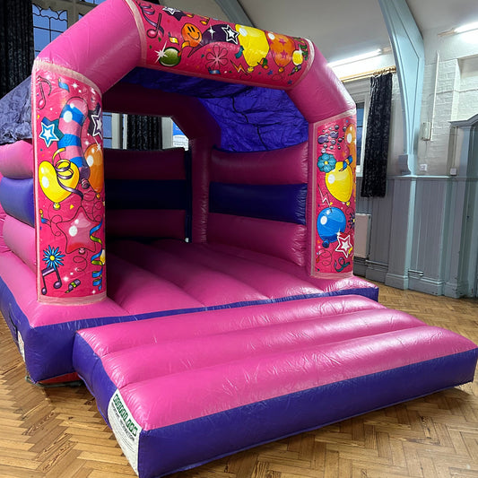 Party Fun Themed Bouncy Castle Pink & Purple