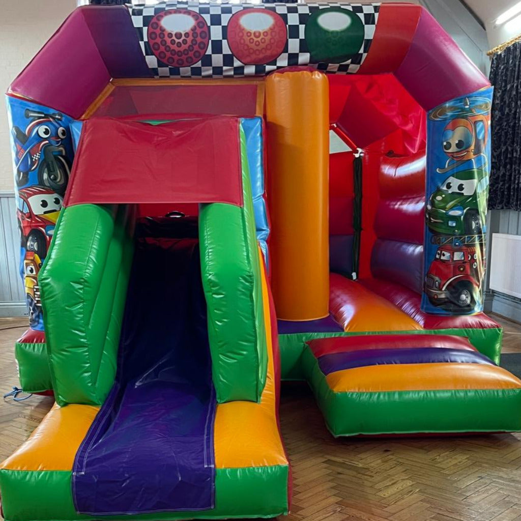 Multicoloured Bounce 'n' Slide Car / Traffic / Transport Themed