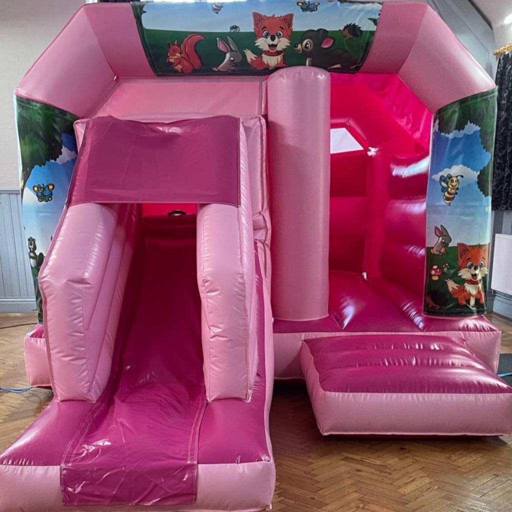 Pink Bounce 'n' Slide Woodland Themed