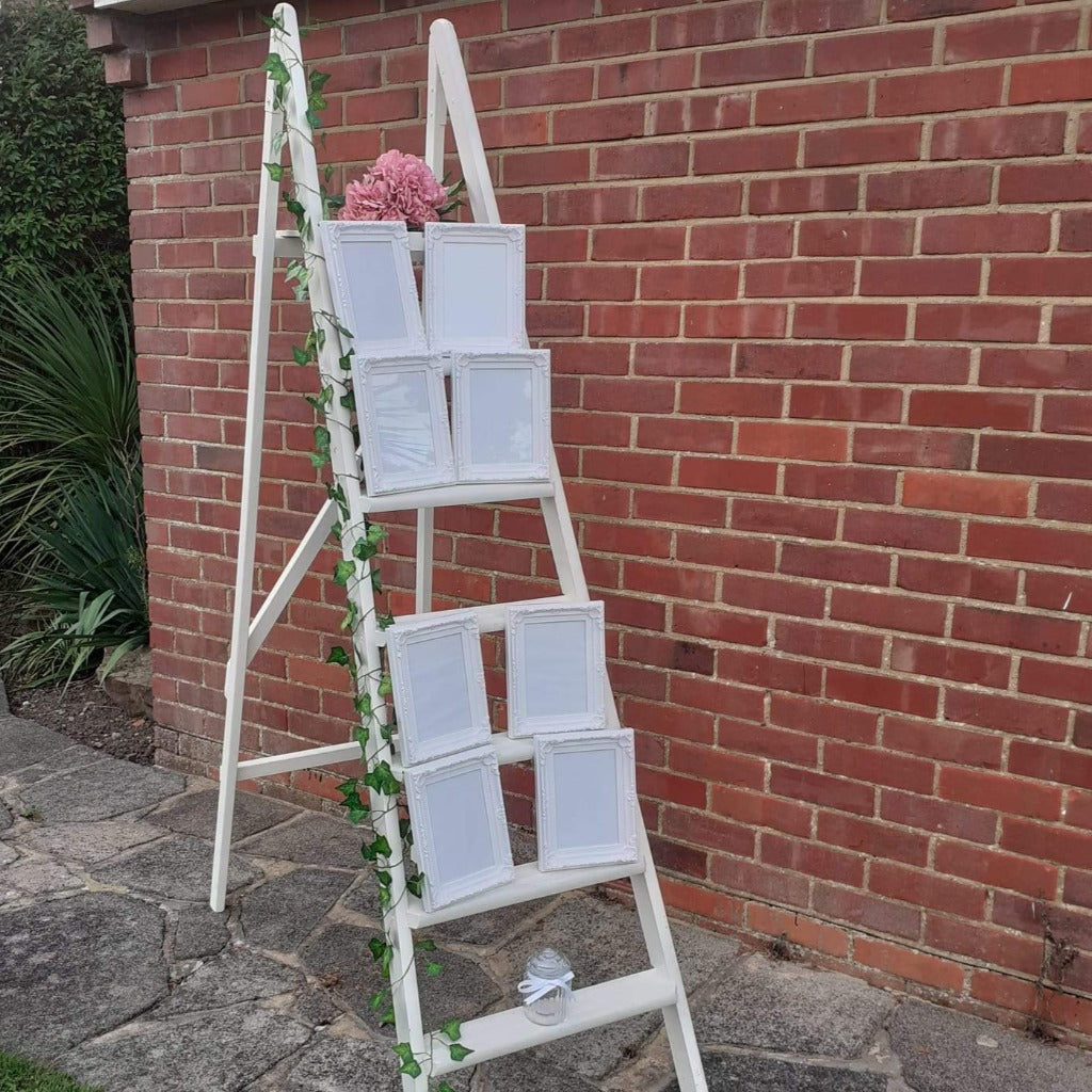 Vintage Wooden White Ladder