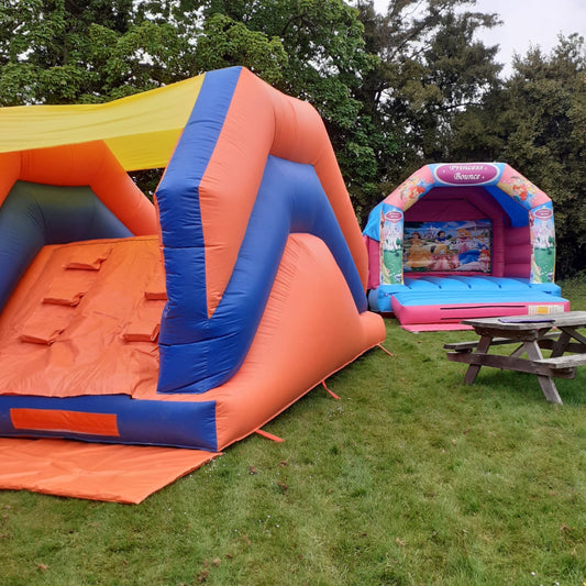 1 x Bounce 'n' Slide Castle & 1 x Up 'n' Over Slide Package