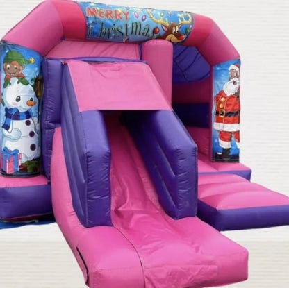 Pink & Purple Bounce 'n' Slide Christmas Themed