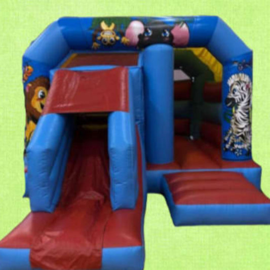 Red & Blue Bounce 'n' Slide Jungle Themed