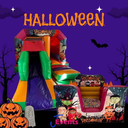Halloween Bounce 'n' Slide & Inflatable Ball Pool Air Juggler