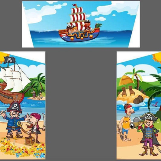 Red & Blue Bounce 'n' Slide Pirate 2 Themed