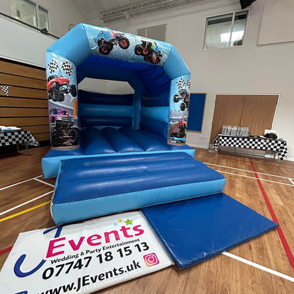 Monster Truck Bouncy Castle Blue