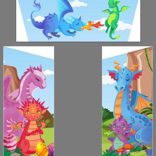 Dragons Bouncy Castle Blue & Green