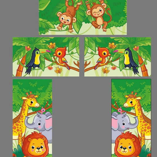 Cute Jungle Bouncy Castle Blue