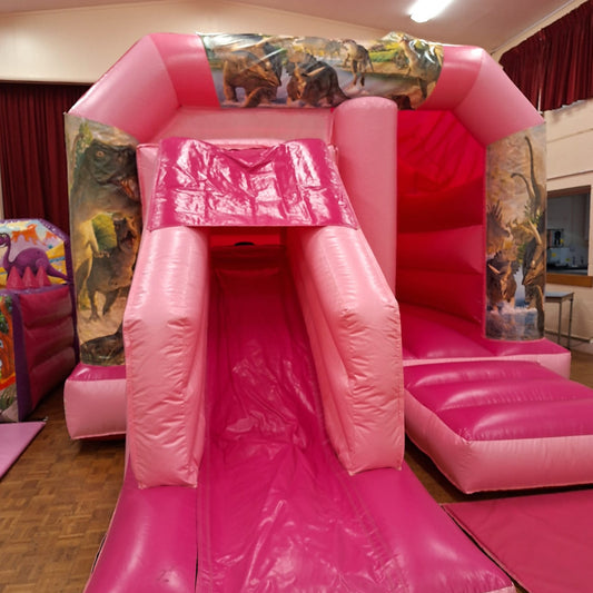 Pink Bounce 'n' Slide Dinosaur Themed