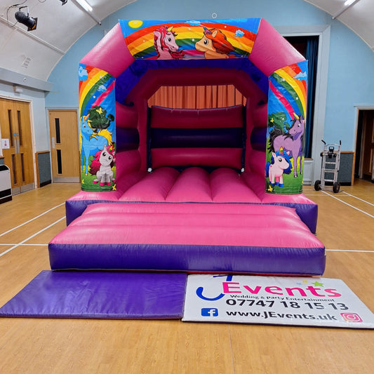 Unicorn Bouncy Castle Pink & Purple
