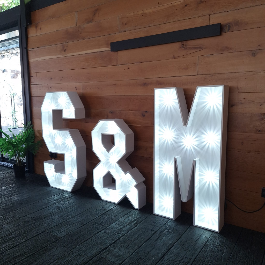 4ft LED 2 x Letters plus a & Shape (Initials)