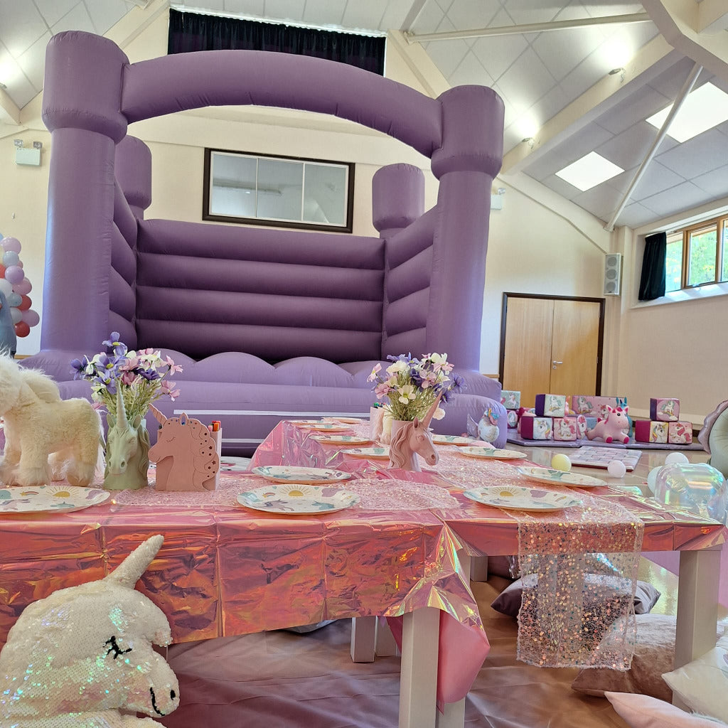 Pastel Lilac Bouncy Castle & Pastel Lilac Ball Pool