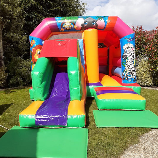 Multicoloured Bounce 'n' Slide Jungle Themed