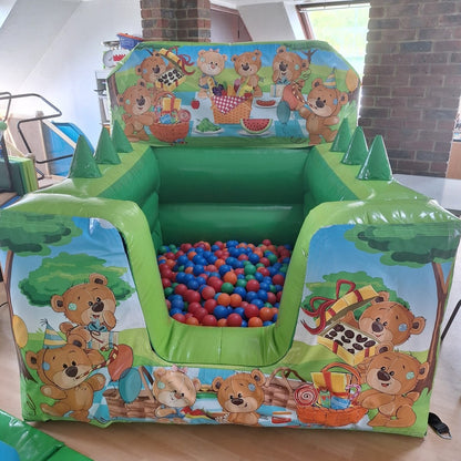 Teddy Bear Picnic Green Inflatable Ball Pool Air Juggler