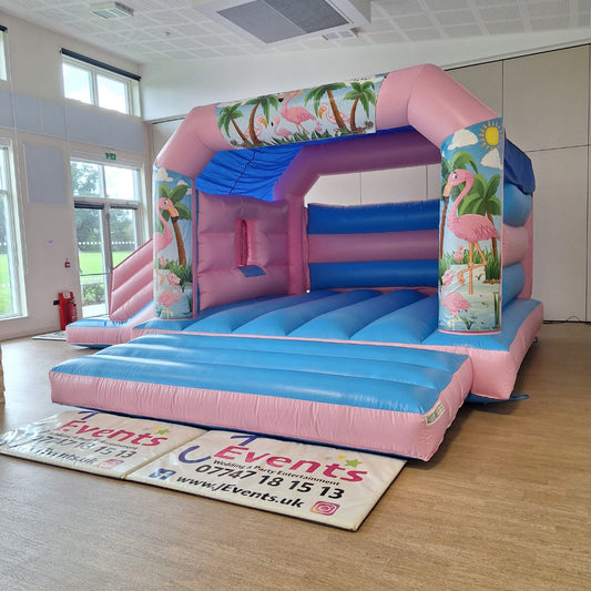 Flamingo Pastel Pink & Pastel Blue Bounce 'n' Slide